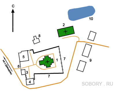 План Дальне-Давыдовского монастыря, Нижегородская область 