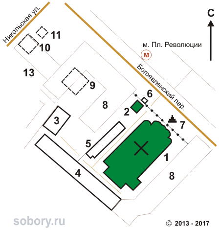 План Богоявленского монастыря в Москве
