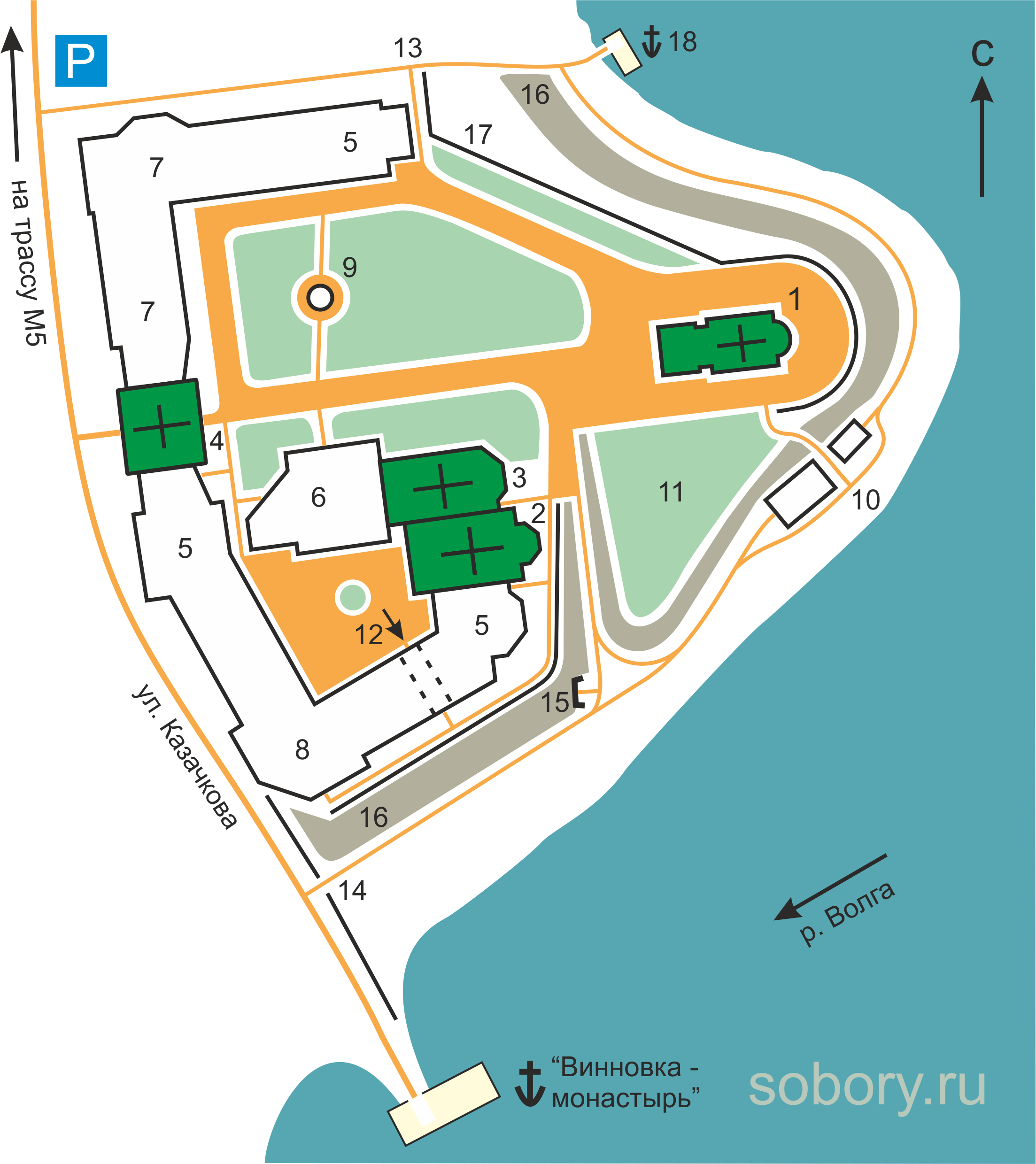 План  Свято-Богородичного Казанского монастыря, Винновка, Самарская область